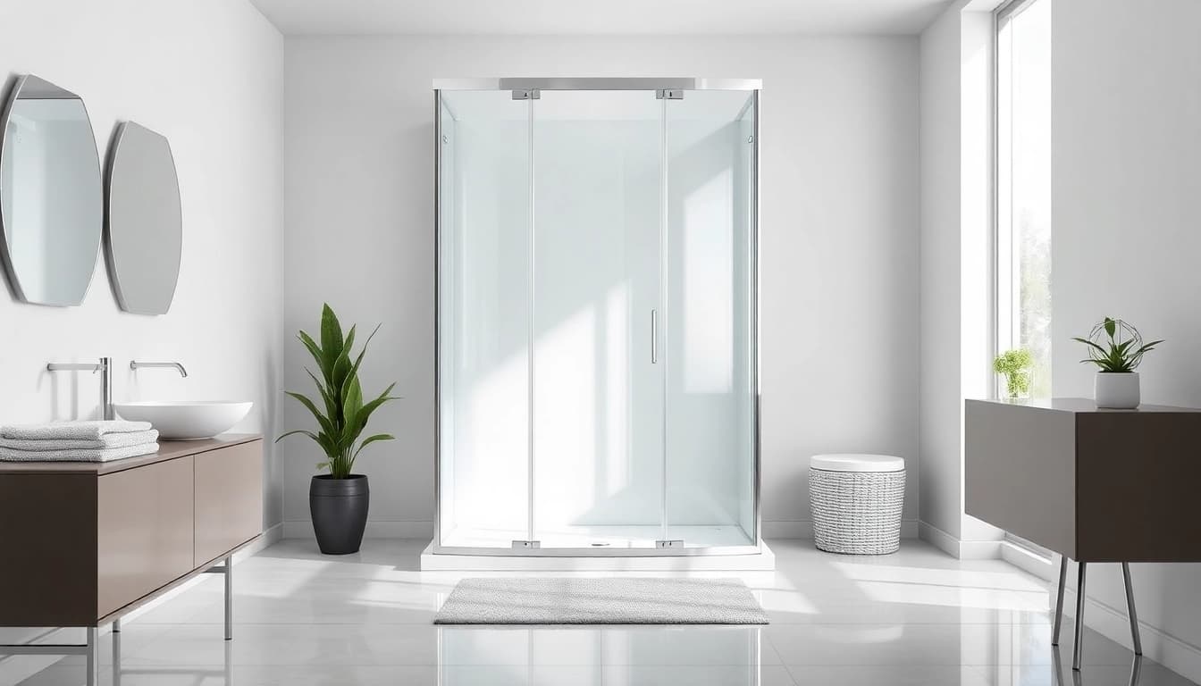 Entdecken Sie die stilvolle duschkabine 80x80 eckeinstieg in einem modernen Badezimmer.