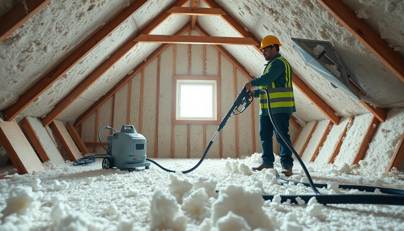 Efficient spray foam removal Kent by a technician in a residential setting with specialized tools.