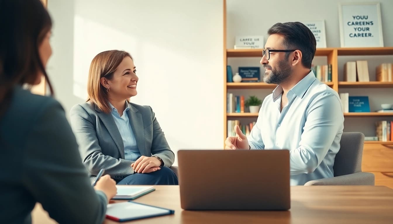 Empower clients with effective Career coaching in a modern office setting.