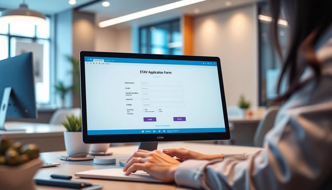 Complete the eta uk application form effortlessly with a focus on a modern workspace.