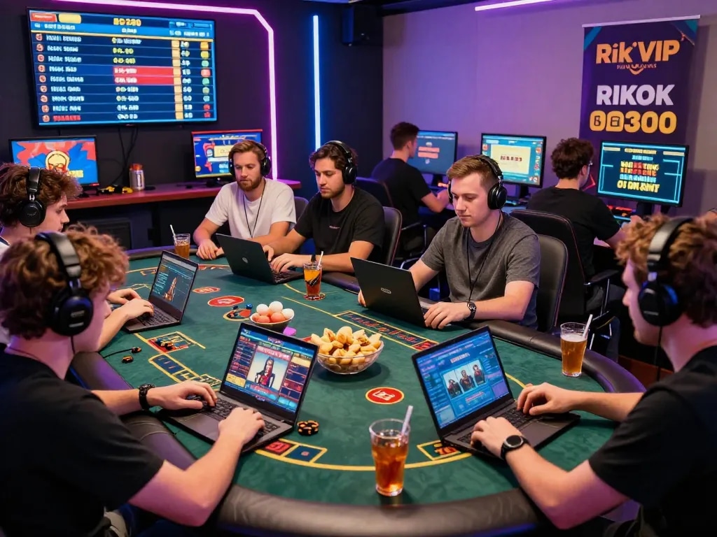 Engaging scene of players enjoying various games on Rik VIP platform, showcasing vibrant online gaming excitement.