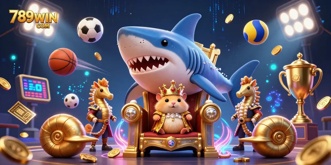 Join the excitement of 789WIN COM with animated characters and dynamic sports betting elements.