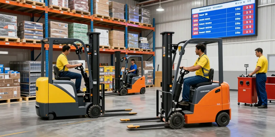 Electric stackers in action, showcasing stacker pricing and efficiency in a modern warehouse.
