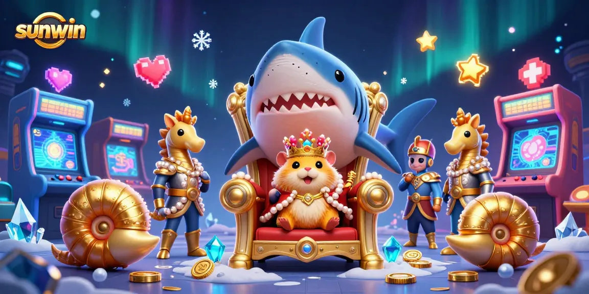 Experience the excitement of sunwin as the golden hamster king reigns over a vibrant casino world.