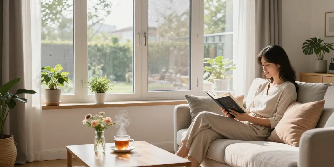 Stylish Pencere sineklik enhances indoor comfort while blocking insects in a modern living room setting.