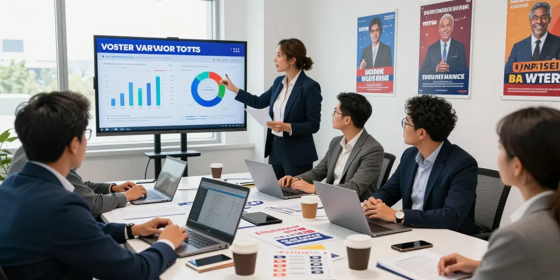 Analyzing how much does voter data cost during a team strategy meeting in a modern office.