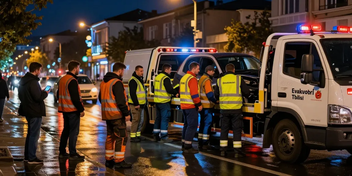 evakuatori evakuatori tbilisi emergency service scene assisting drivers in Tbilisi