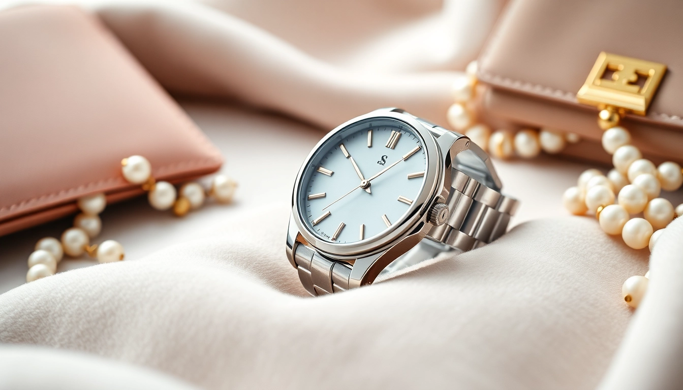 Admiring a beautiful Ladies Classic Smart Watch among elegant accessories.
