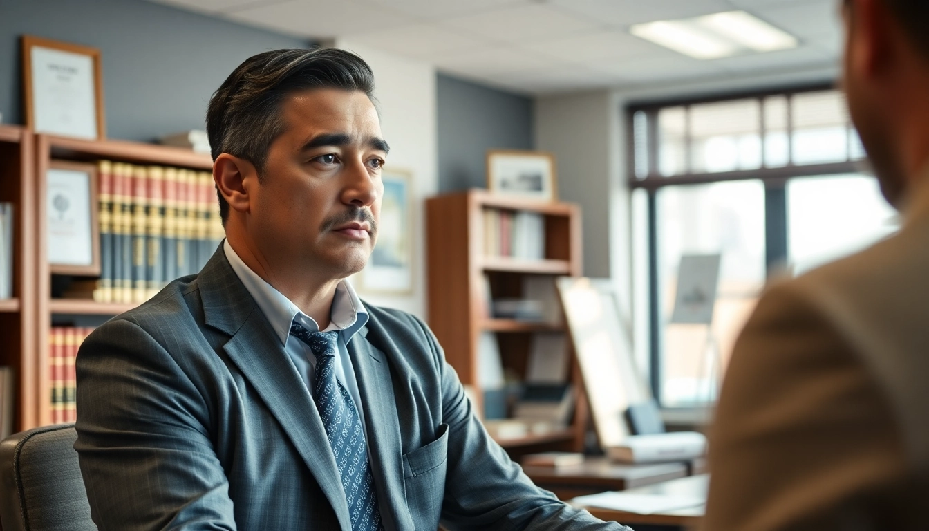 Clearwater truck accident lawyer consulting with a client in a professional office.
