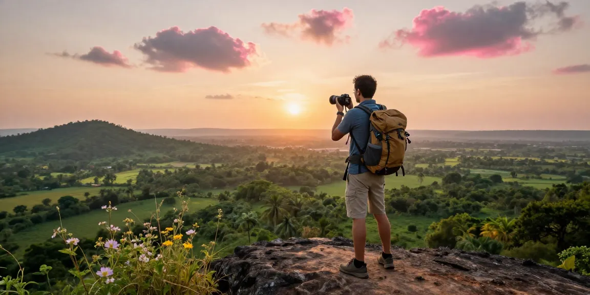 Travel adventure in Kurnool's stunning sunset landscape, inspiring exploration with kurnool.vip.