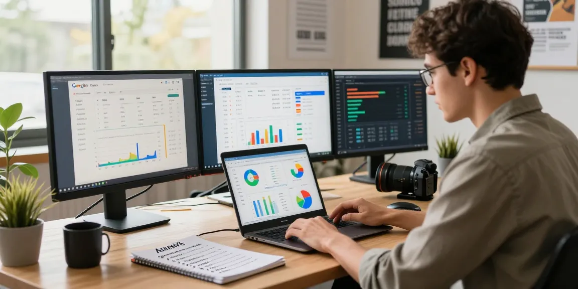 SEO audit process in action at https://landings.md with data analysis and digital marketing tools