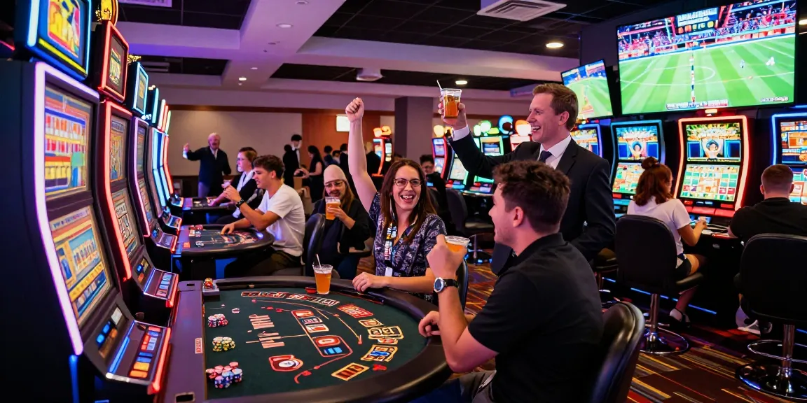 Exciting casino gaming atmosphere with players at https://zlot.mx/ slot machines and dynamic lighting