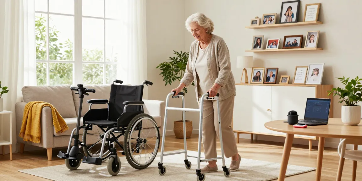 Buy nobility aids in a cozy elderly-friendly living room with mobility options.