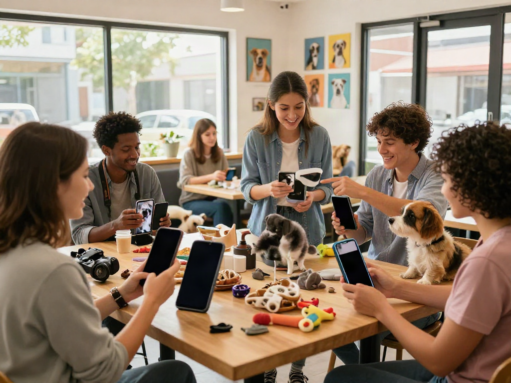 Engaging community gathering at ROKOK88 login café, showcasing pet owners sharing stories and tips.