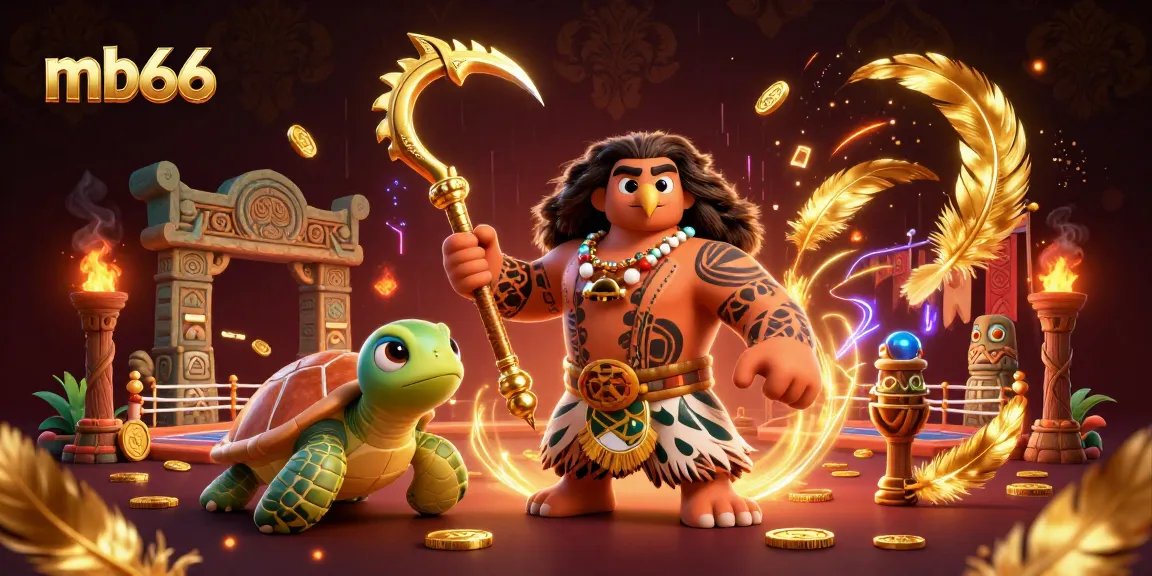 Engage in thrilling gameplay with mb66, featuring a mystical Polynesian demigod and vibrant casino elements.