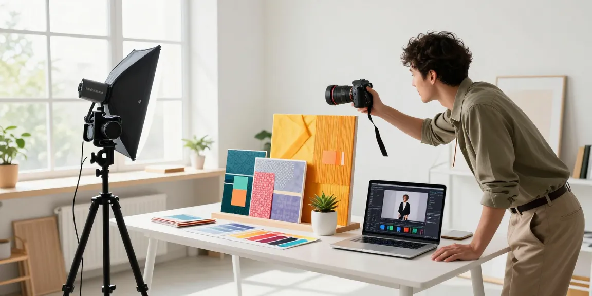 Professional e-commerce photography session showcasing rmbg.pro background removal tool in a modern studio setting.