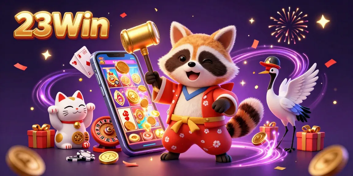 Experience thrilling gameplay with 23Win featuring lively 3D characters and vibrant casino elements.