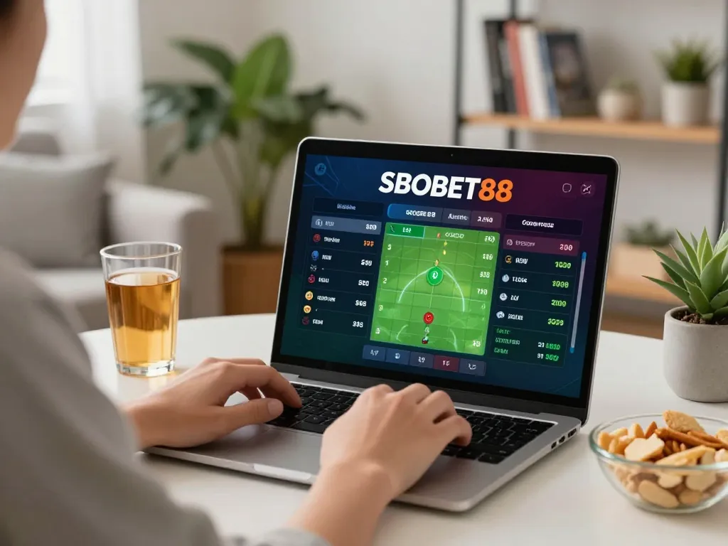 Sesi taruhan online SBOBET88 dengan odds langsung ditampilkan, menciptakan suasana bermain di rumah yang menarik
